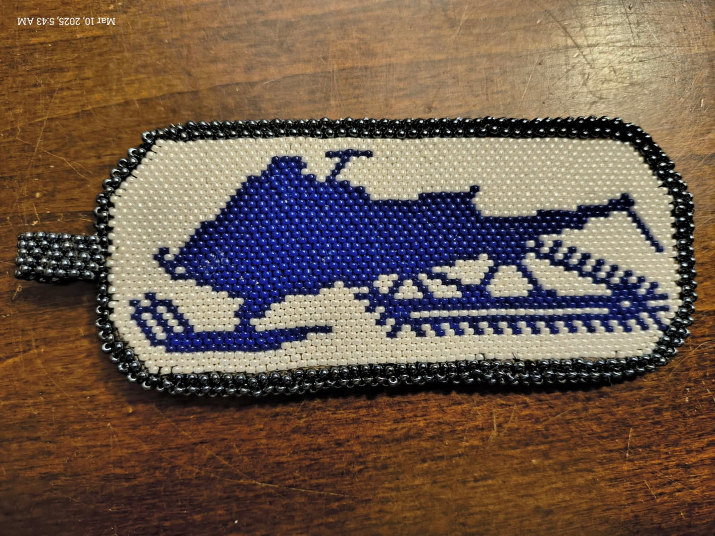 Hand Beaded Snowmobile Tag