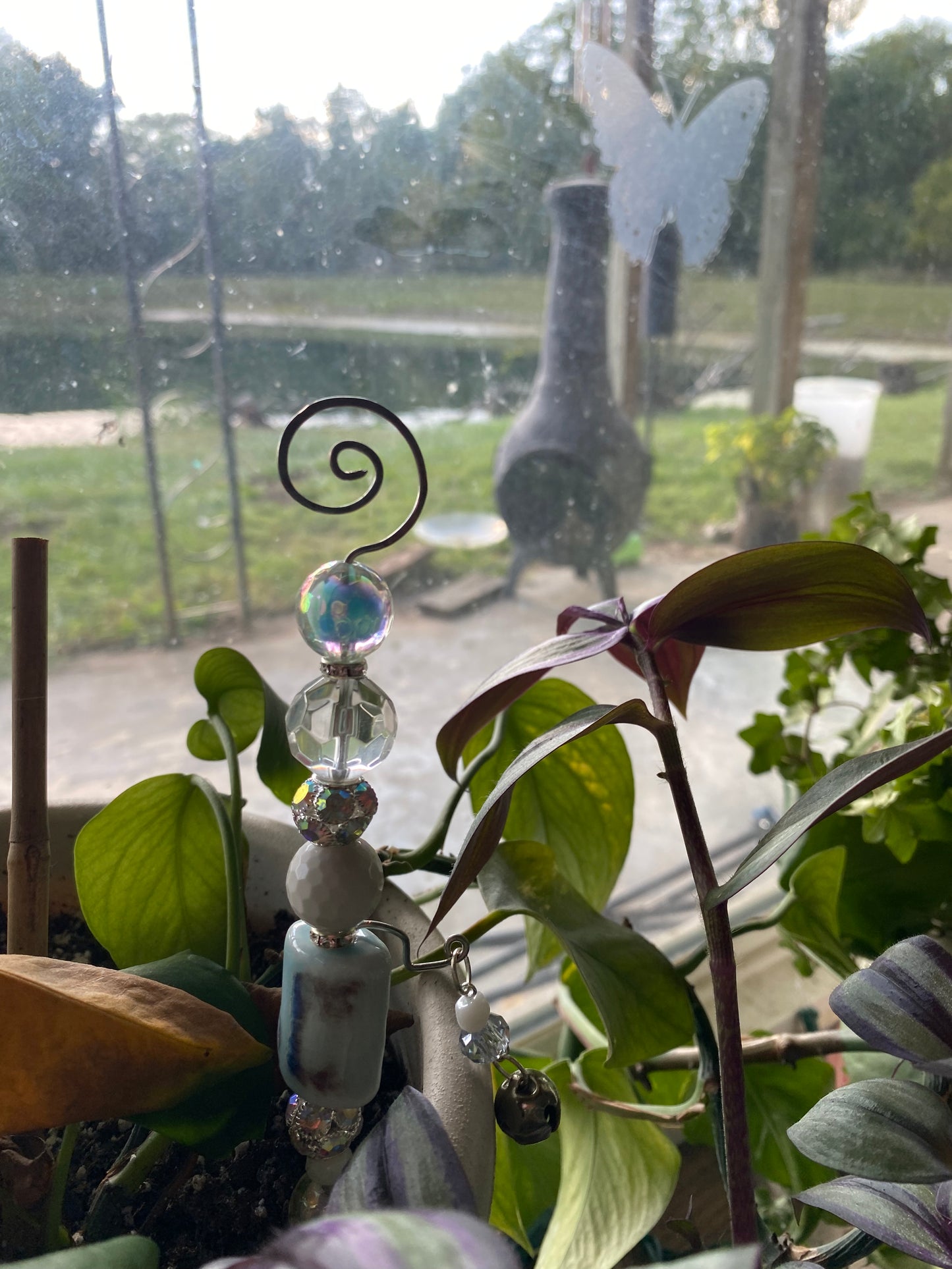 Indoor Plant Stake in Pale Blue