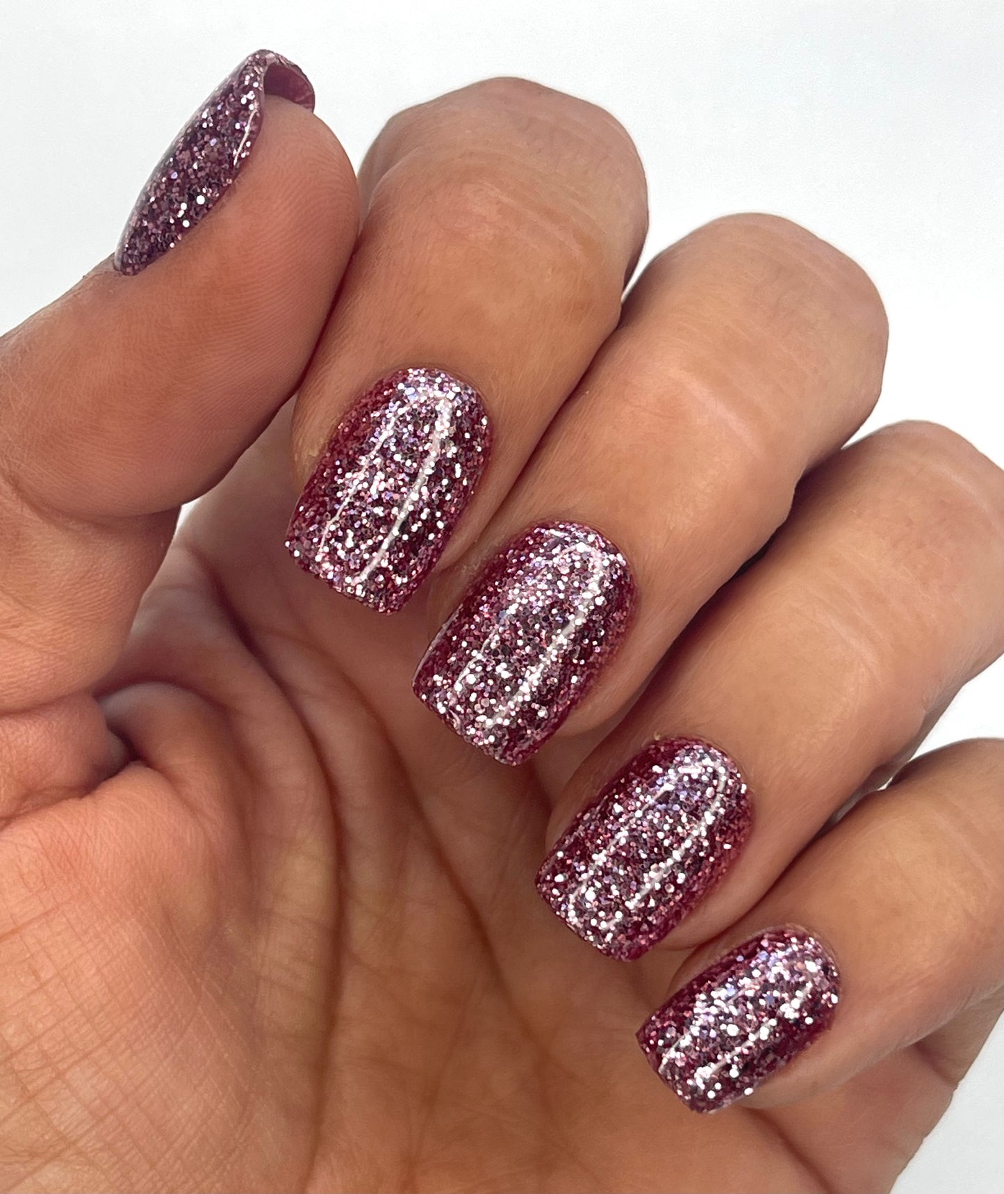 Dianne from the Acrylics Collection in SUPER Glittery Pink (Squoval)
