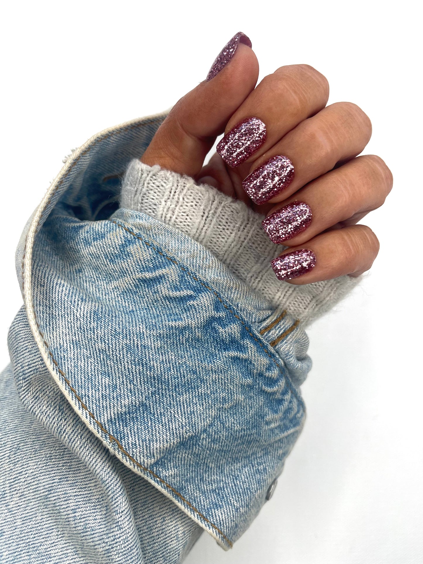 Dianne from the Acrylics Collection in SUPER Glittery Pink (Squoval)