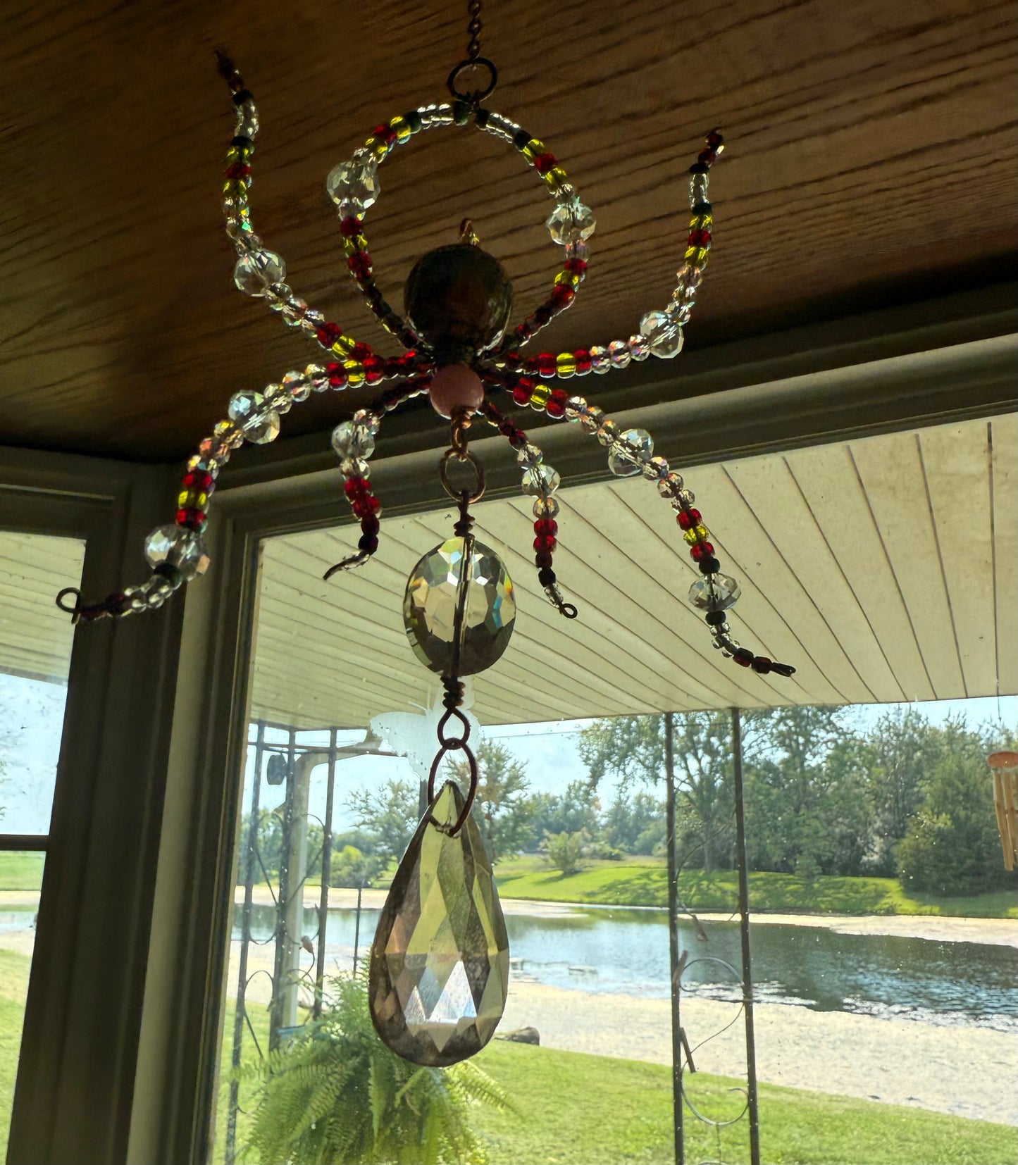 Sarah The Handcrafted, Beaded, Spider Sun Catcher