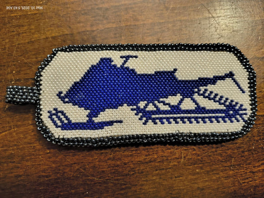 Hand Beaded Snowmobile Tag