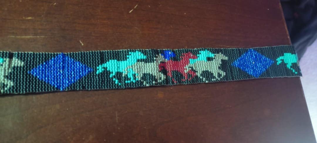 Running Free Hand beaded Hat Band