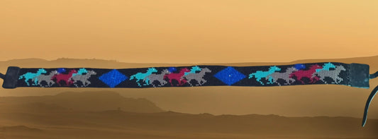 Running Free Hand beaded Hat Band