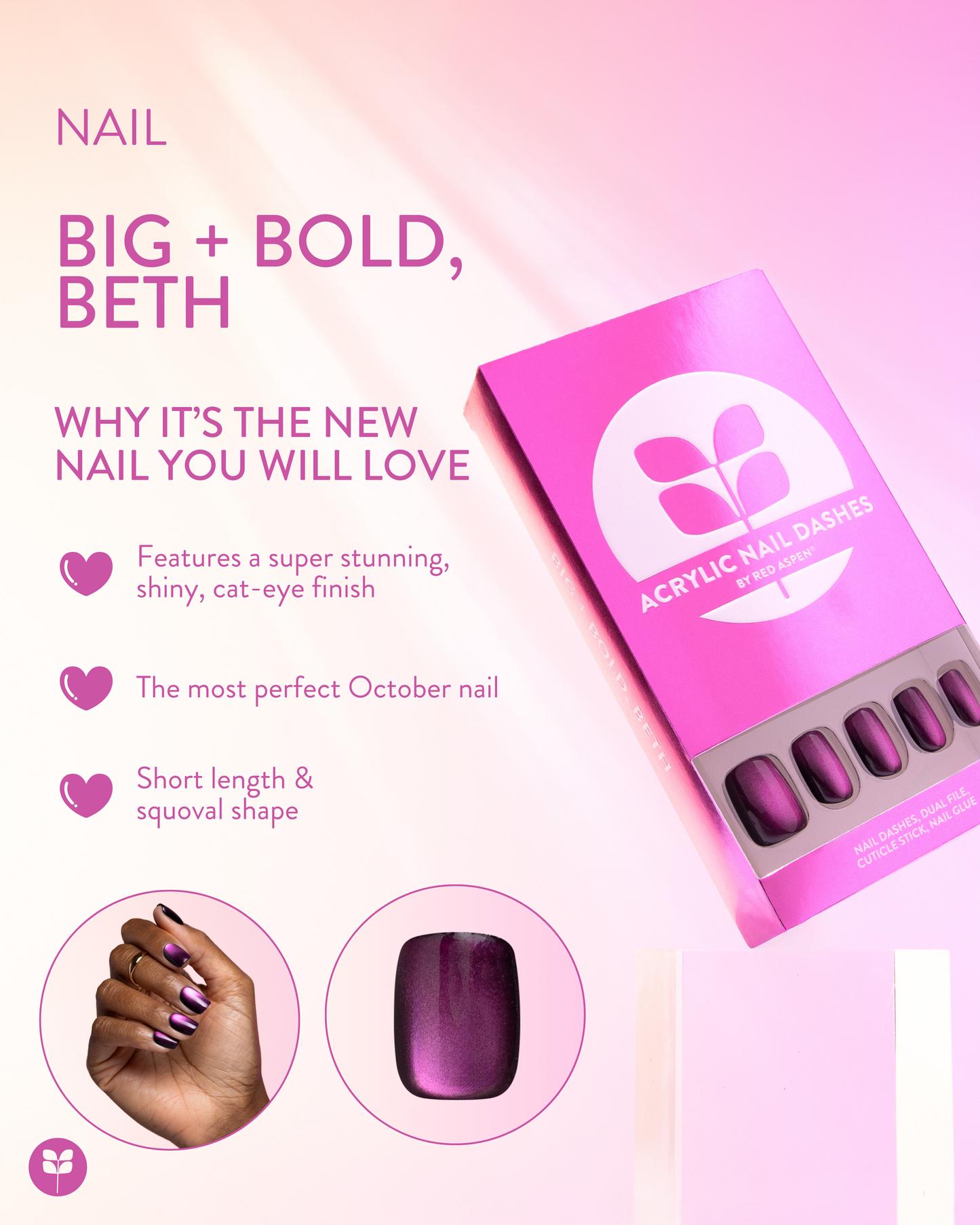 Big & Bold, Beth (Acrylics/Squoval)