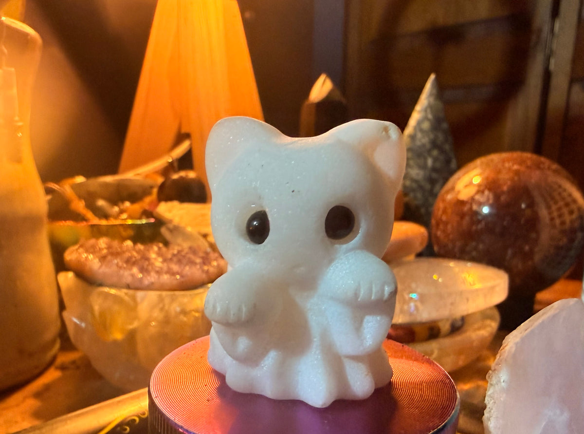 Boo-tiful Little Spirit | Thassos White Marble Ghost Carving