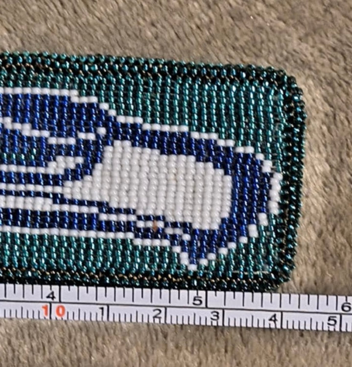 Hand Beaded Seahawks keychain (WR Jones)