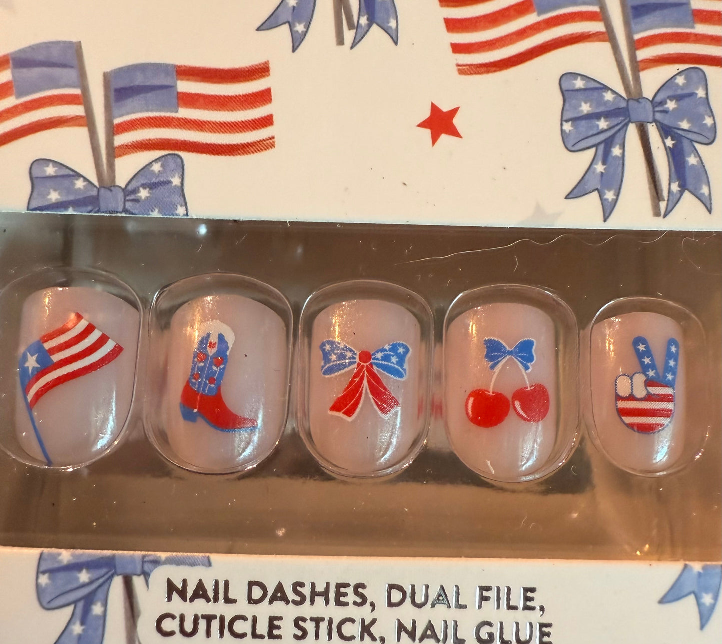 Set of 3 Patriotic (Short/Square) Nail Kit