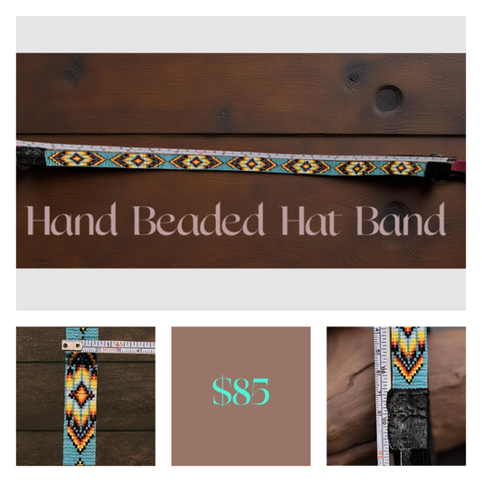 Hand Beaded Hat Band (20in)