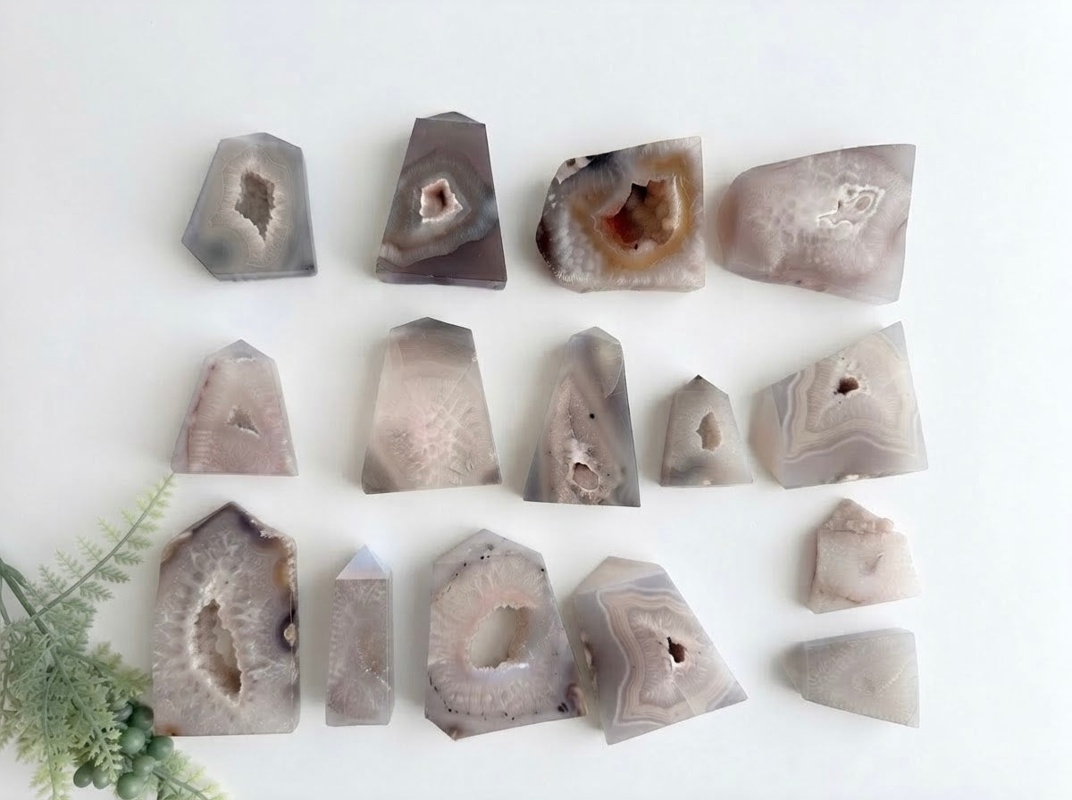 Geode Druzy Agate Four Sided Points