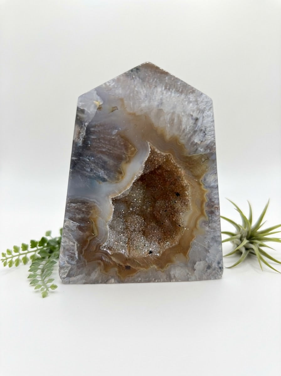 Geode Druzy Agate Four Sided Points