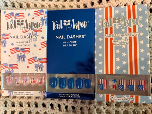 Set of 3 Patriotic (Short/Square) Nail Kit