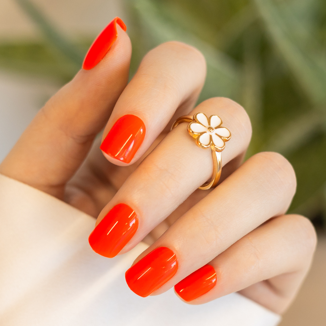 Orange Red, Ravia (Short/Square)