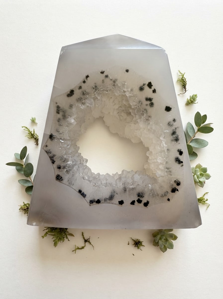 Geode Druzy Agate Four Sided Points
