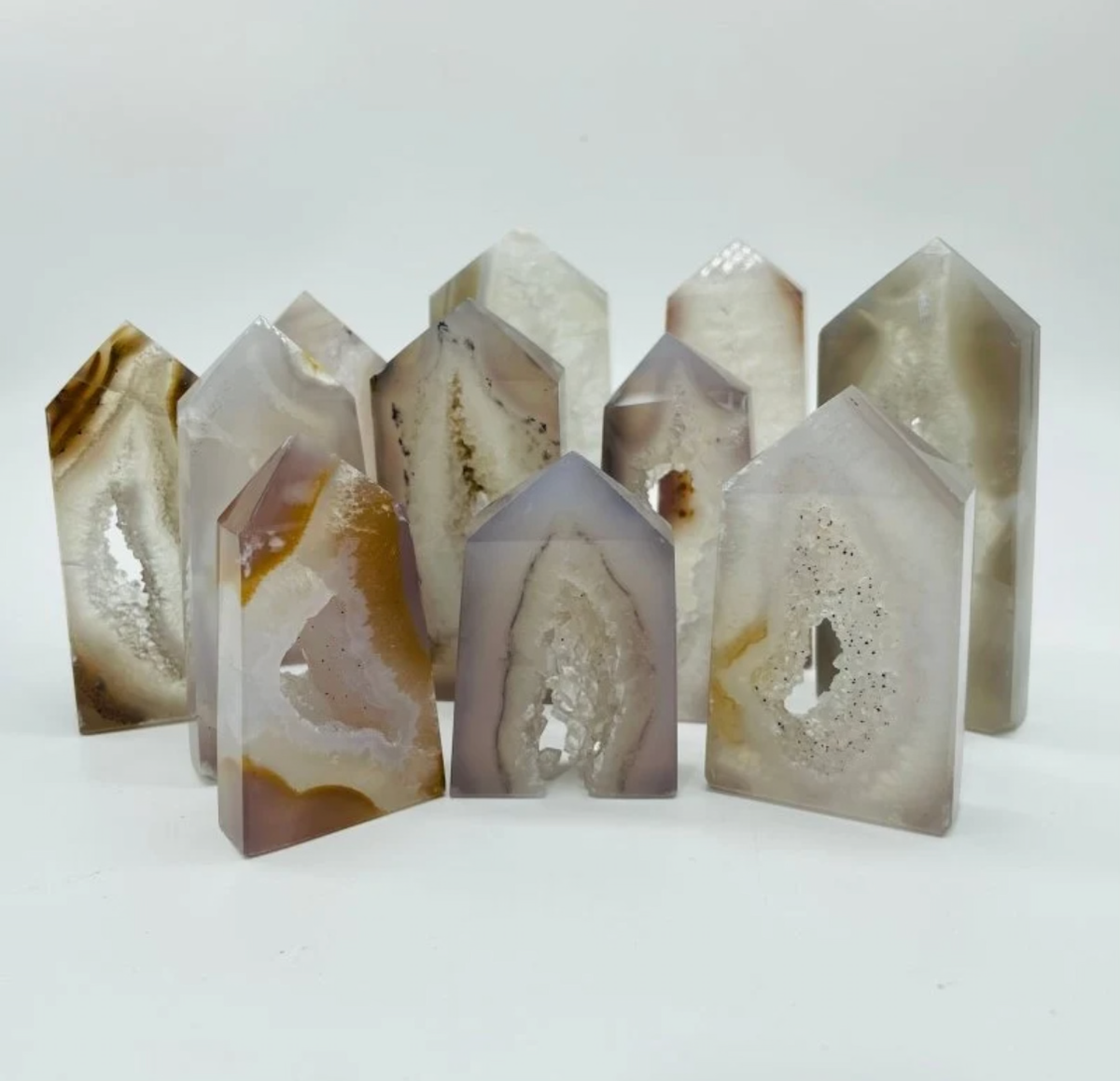Geode Druzy Agate Four Sided Points